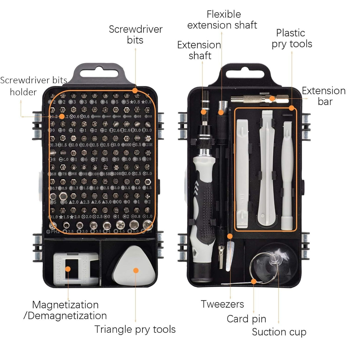 115-in-1 Screwdriver Set – Magnetic Precision Tool Kit for Mobile, PC, Glasses, Laptop, and Digital Watch Repair