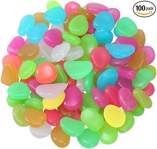 100Pcs Luminous Stones Glow in The Dark Garden Pebbles Stones Rocks