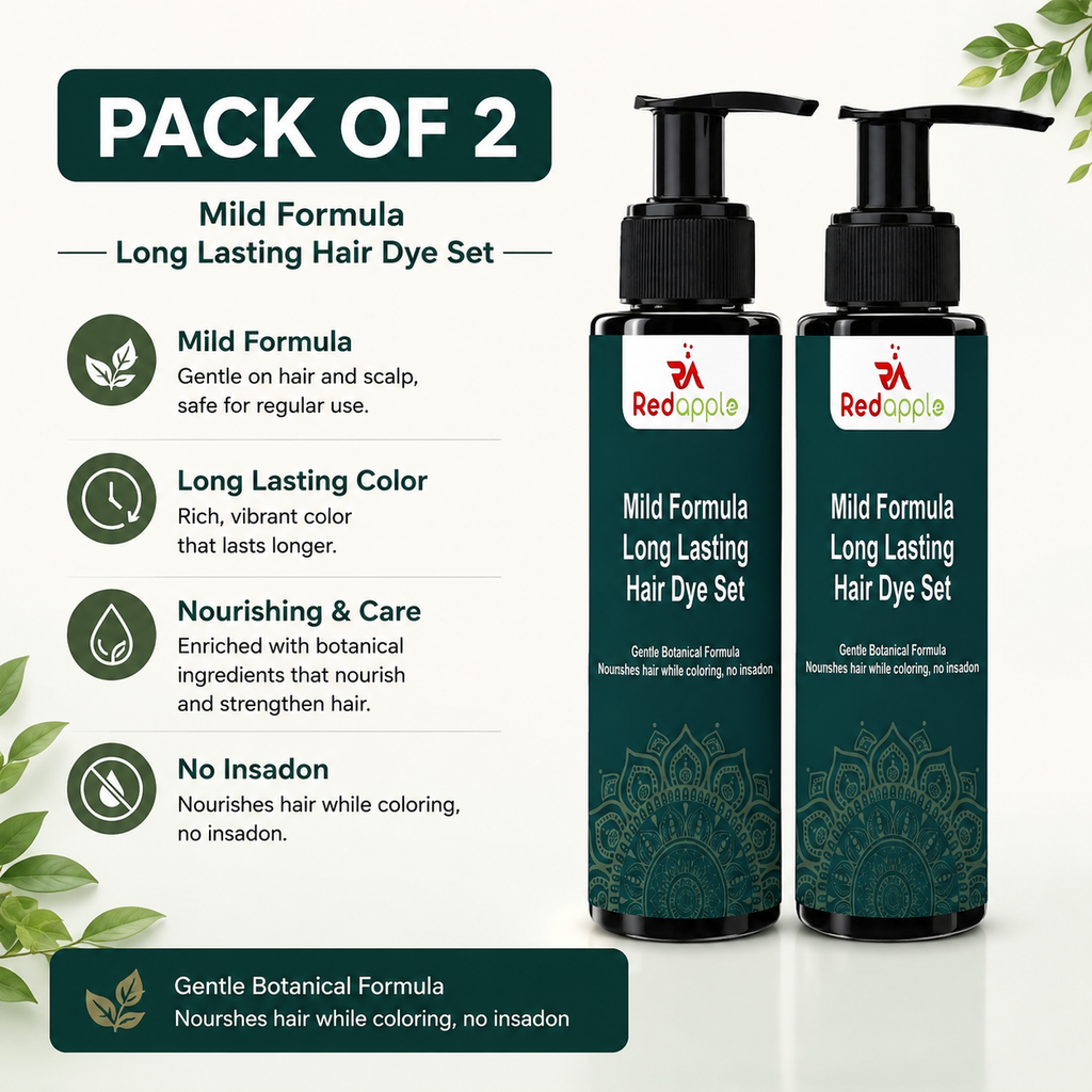 Red Apple Mild Formula Long Lasting Hair Dye Set 100ml pack of 2
