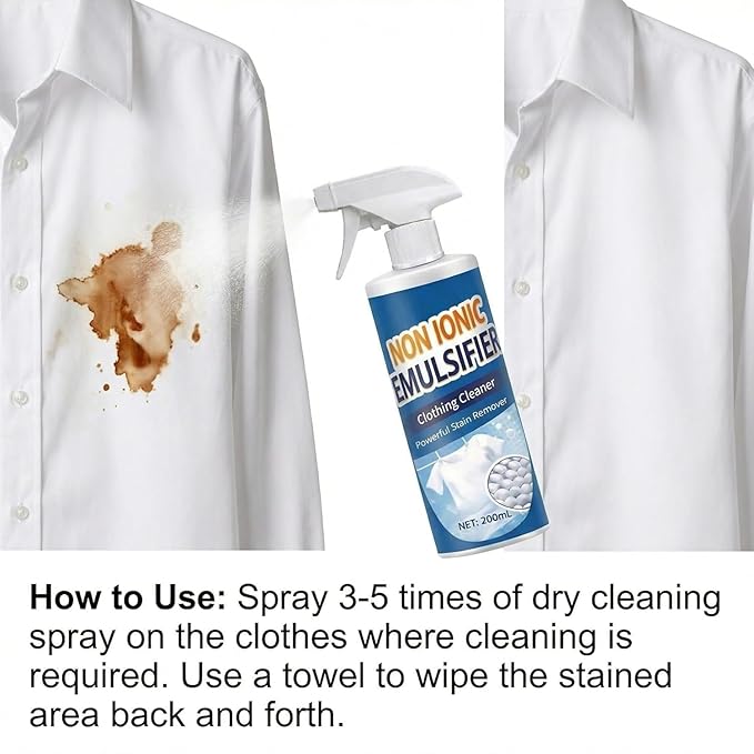 Non Ionic Emulsifier Clothing Cleaner Spray 200ml pack of 2