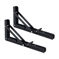 2Pcs Folding Shelf Brackets Wall Mounted Hardware Heavy Duty for Bench Table Black