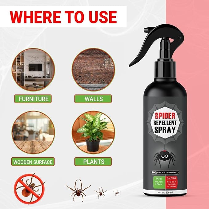 Spi-der Repellent Spray - Natural, Vegan & Eco-Friendly  PACK OF 2