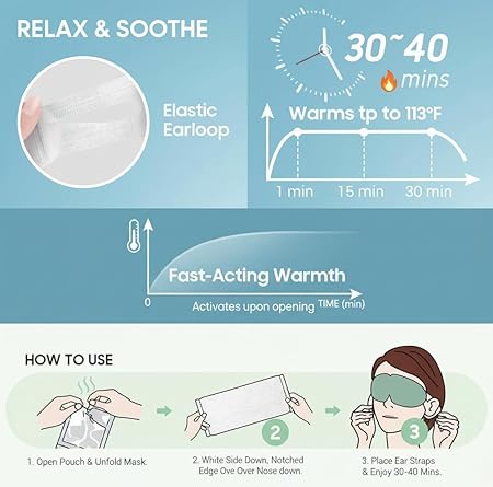 Self-Heating Steam Eye Mask for Dry Eyes PACK OF 10
