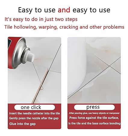 Tile Adhesive Glue, Tile repair sealant With needle design can go deep into the gap to repair loose floor tiles 500ml pack of 1