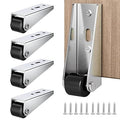 Rigid Caster Wheel for Wooden Door – Metal L-Shaped Side Mount Silent Rubber Rolling Wheels for Sliding pack of 4