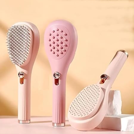 Self Cleaning Hairbrush pack of 1(random color)