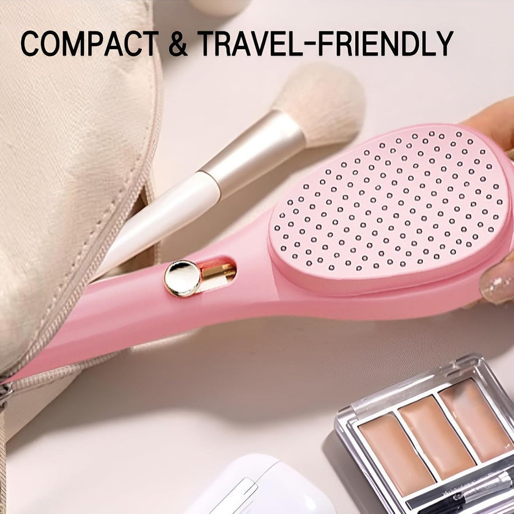 Self Cleaning Hairbrush pack of 1(random color)