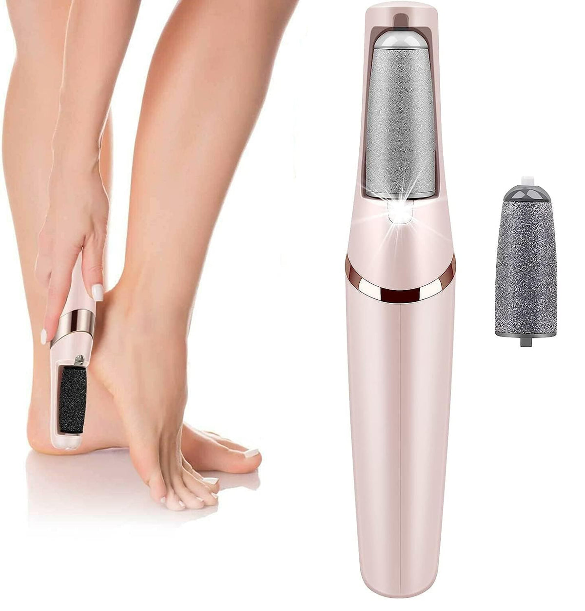 Hanglow Electric Callus Remover for Feet – Rechargeable Foot Dead Skin Remover with 2 Roller Heads PACK OF 1
