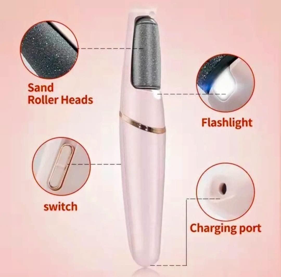Hanglow Electric Callus Remover for Feet – Rechargeable Foot Dead Skin Remover with 2 Roller Heads PACK OF 1