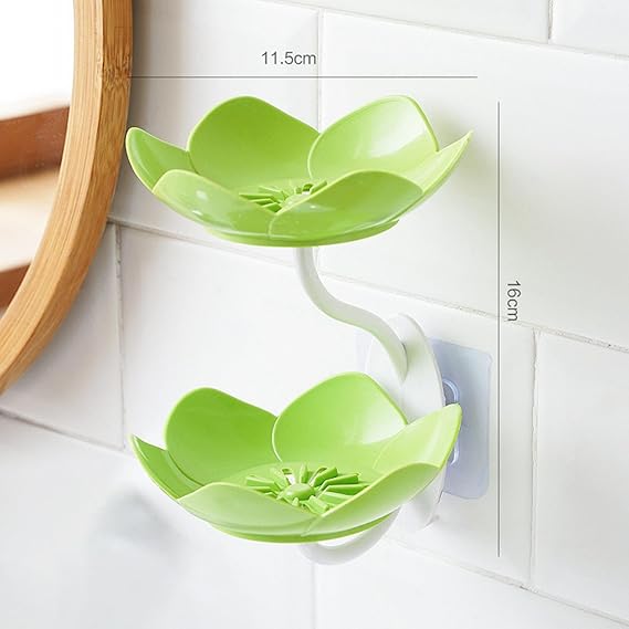 Drain Soap Tray Double Layer Wall Mounted Soap Box for Bathroom (RANDOM COLOR) pack 1 , 2 and 3