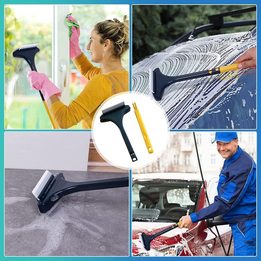 2-in-1 Mesh Cleaning Brush with Squeegee(RANDOM COLOR)
