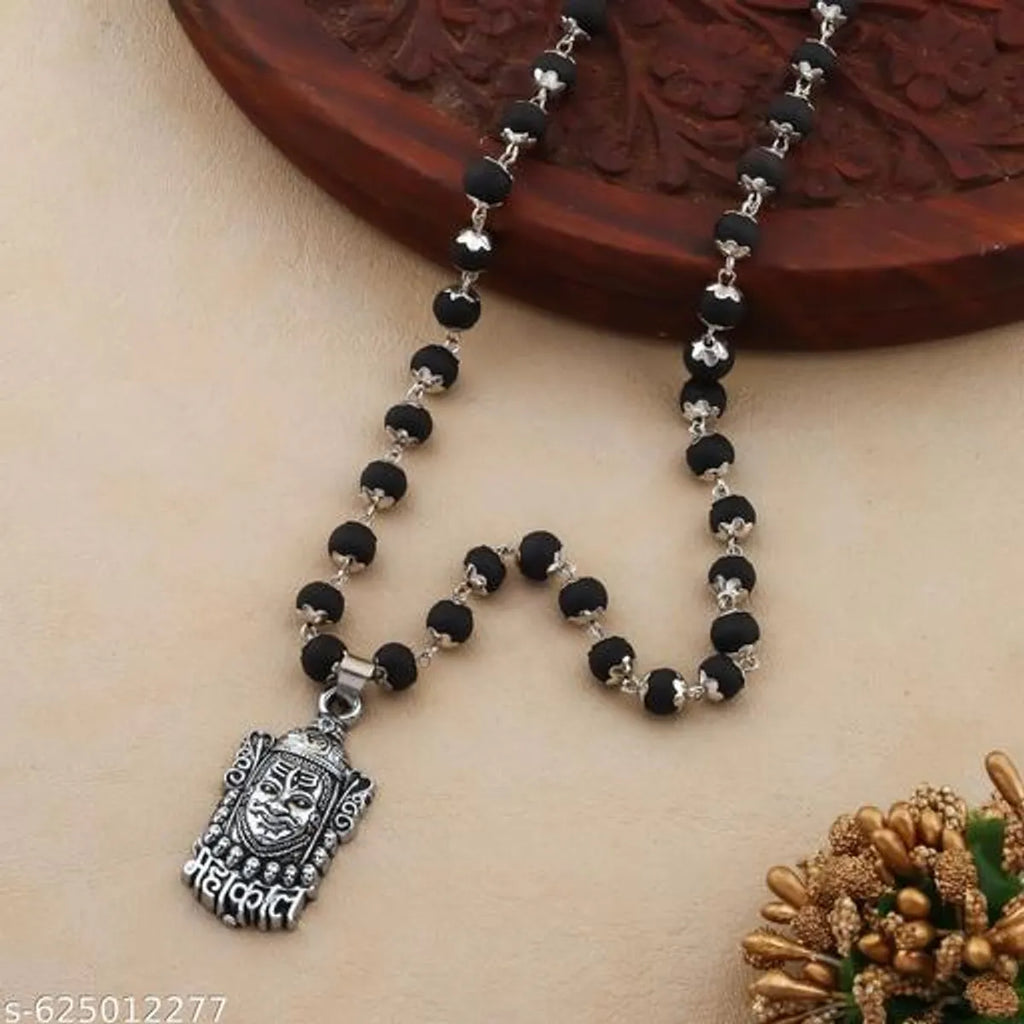 BhartYug Karanguli Mala Metal Cap with Mahakal Pendent With Certification