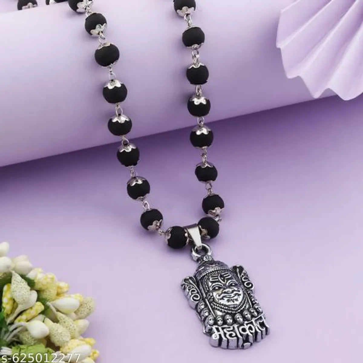 BhartYug Karanguli Mala Metal Cap with Mahakal Pendent With Certification