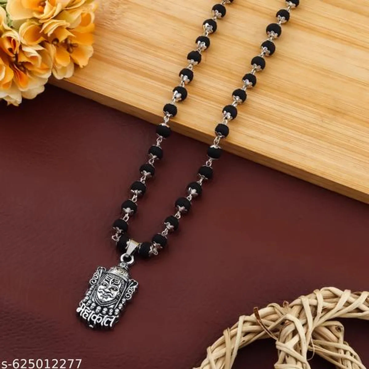 BhartYug Karanguli Mala Metal Cap with Mahakal Pendent With Certification