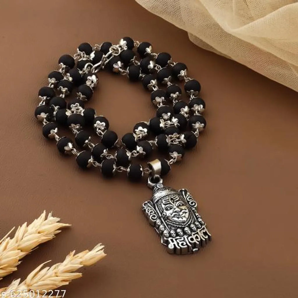 BhartYug Karanguli Mala Metal Cap with Mahakal Pendent With Certification