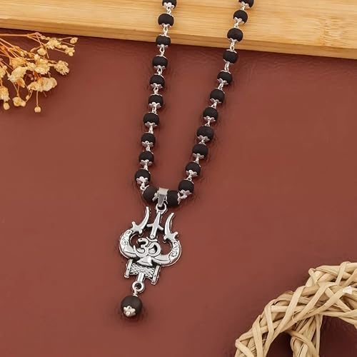 BharatYug OM Shiva Trishool Karungali Mala
