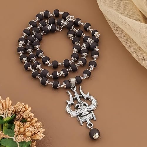 BharatYug OM Shiva Trishool Karungali Mala