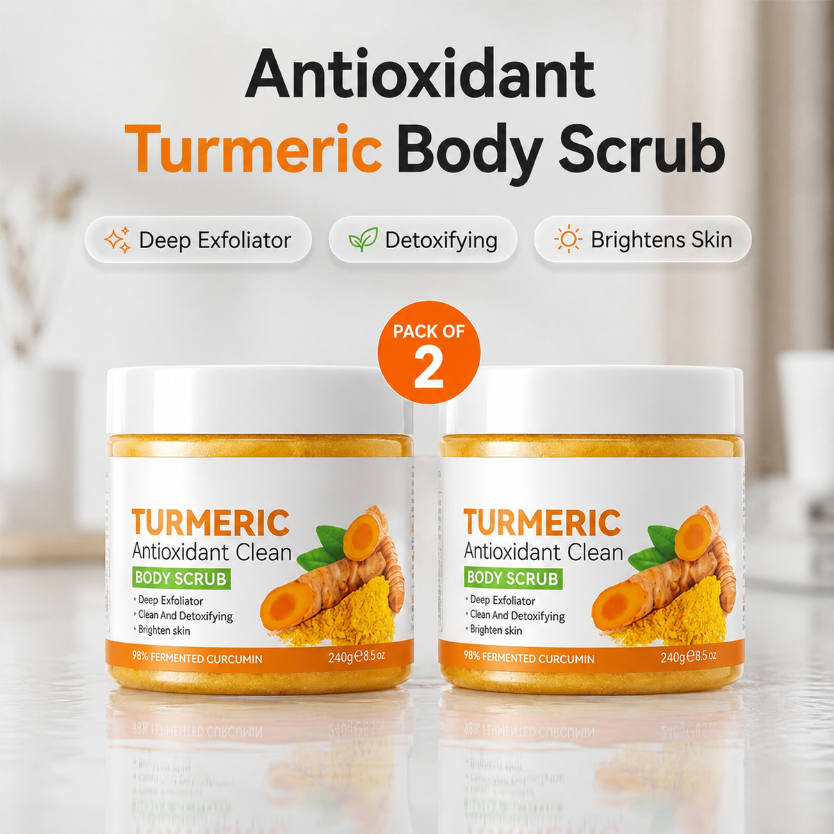 Turmeric Antioxidant Clean Body Scrub PACK OF 2