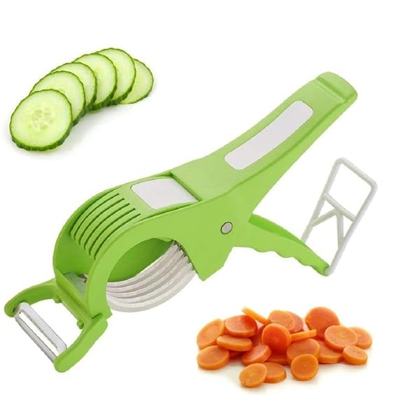 2-in-1 Kitchen Vegetable and Fruit Peeler, 5 Blade Sharp Stainless Steel Vegetable Cutter with Peeler