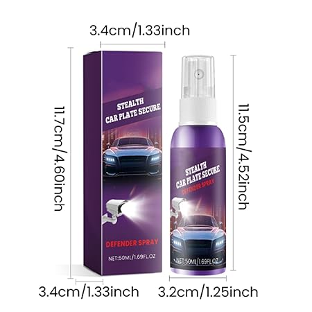 Invisible Car Stealth  License Plate Spray Protector 50ml each pack of 2
