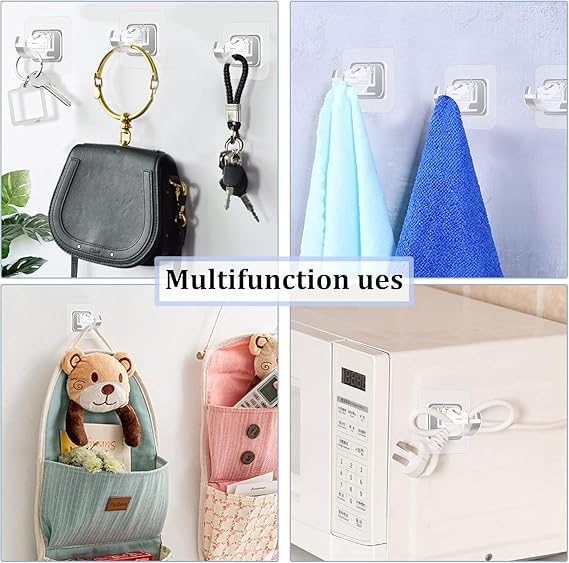 8pcs No Drill Curtain Rod Brackets Self Adhesive Curtain Rod Holder Hooks Nail Free Adjustable