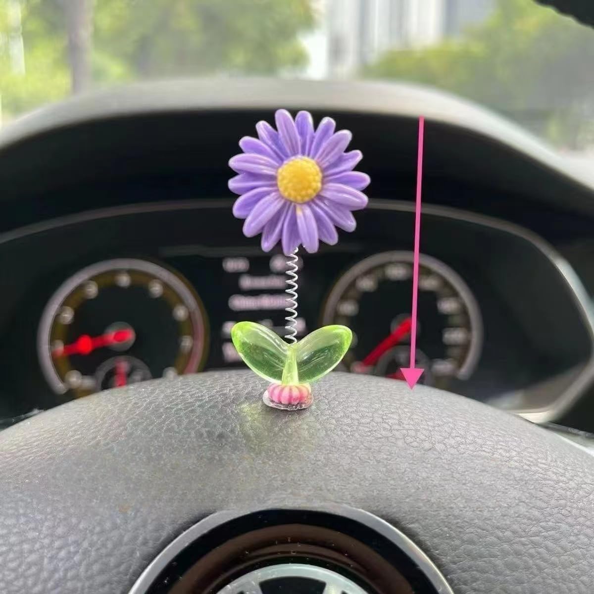 Resin Car Dashboard Decor Flower