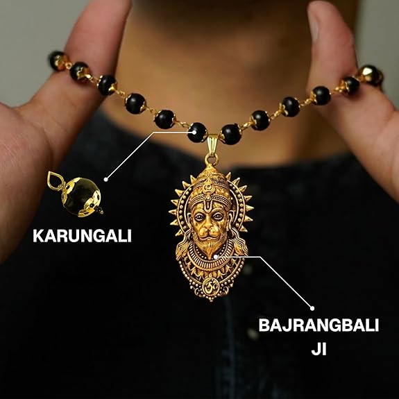 BharatYug Bajrangbali Karungali Necklace with  beads