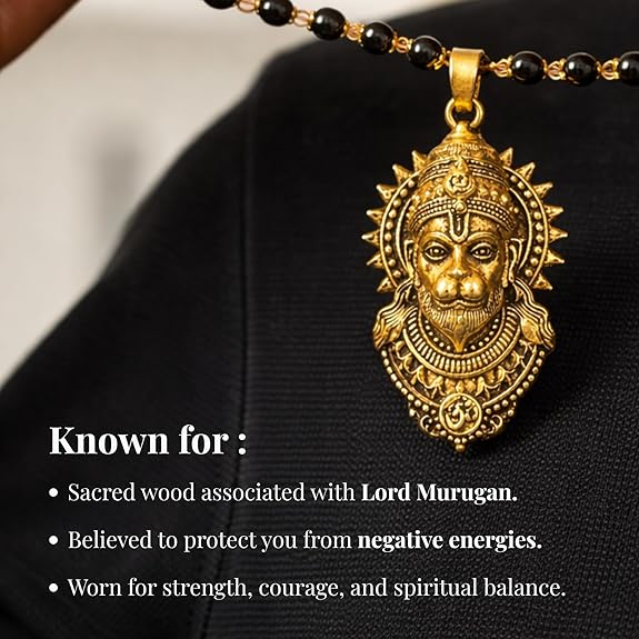 BharatYug Bajrangbali Karungali Necklace with  beads