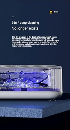 Portable and Rechargeable Professional Ultrasonic Machine for Jewelry Cleaning, Stainless Steel Tank for Eye Glasses, Watches, Rings, Necklaces, Razors, Denture