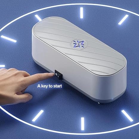 Portable and Rechargeable Professional Ultrasonic Machine for Jewelry Cleaning, Stainless Steel Tank for Eye Glasses, Watches, Rings, Necklaces, Razors, Denture