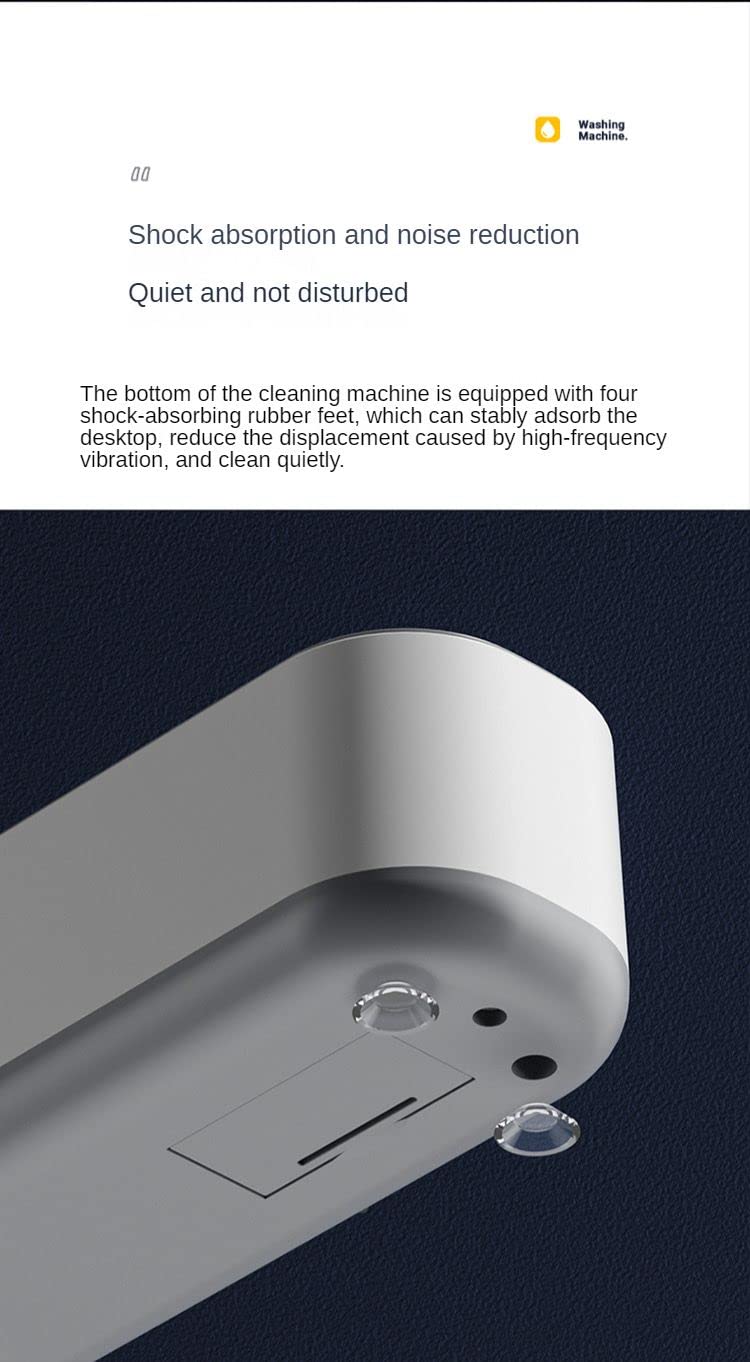 Portable and Rechargeable Professional Ultrasonic Machine for Jewelry Cleaning, Stainless Steel Tank for Eye Glasses, Watches, Rings, Necklaces, Razors, Denture