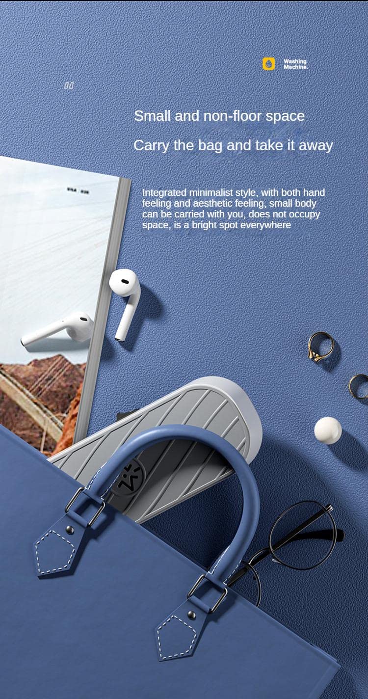 Portable and Rechargeable Professional Ultrasonic Machine for Jewelry Cleaning, Stainless Steel Tank for Eye Glasses, Watches, Rings, Necklaces, Razors, Denture