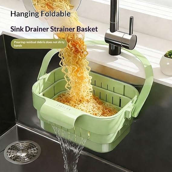 Foldable Hanging Kitchen Sink Strainer Basket (MULTICOLOR)