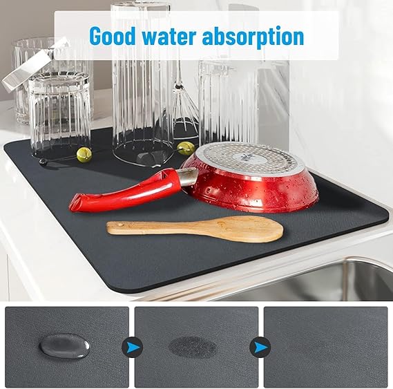 Absorbent Kitchen Drying Mat – Quick-Dry and Anti-Stain Mat PACK OF 2