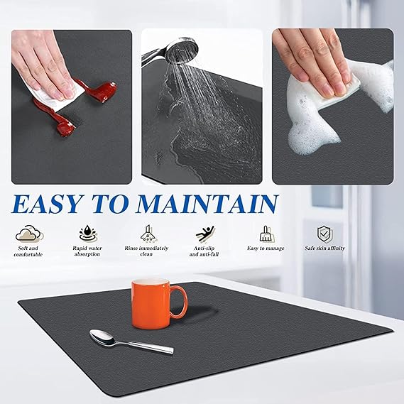 Absorbent Kitchen Drying Mat – Quick-Dry and Anti-Stain Mat PACK OF 2