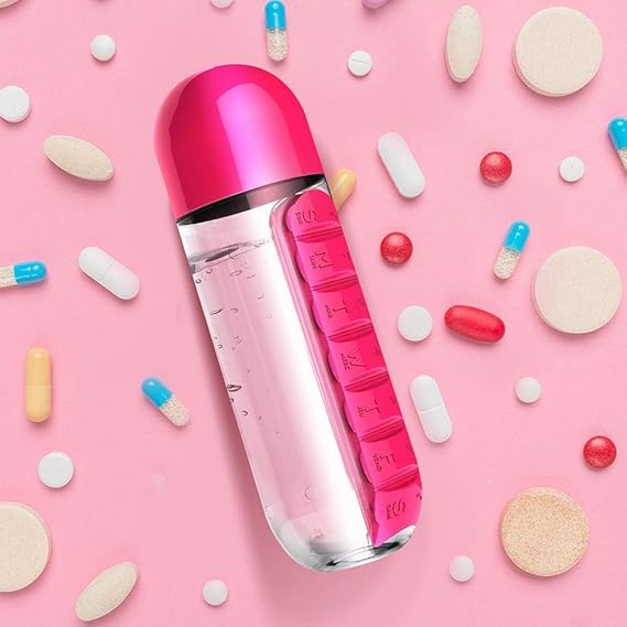 Pill Organizer Bottle for Vitamins & Medicine (RANDOM COLOR)
