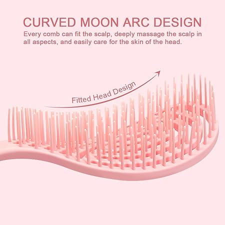 Hair Brush With 3D Hollow Design Perfect For Detangling and Hair Grooming for Wet or Dry Hair (Multicolor)