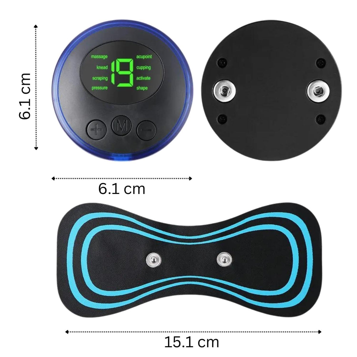 Butterfly Massager Machine for Pain Relief, Rechargeable Full Body TENS Massager with 8 Modes 19 Levels Wireless Vibration Machine