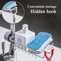 Kitchen Sink Faucet Sponge Holder – Stainless Steel Caddy Organizer Rack for Soap, Scrubbers – No Drilling Hanging Storage