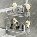 Multi-Purpose Transparent Suction Cup Storage Shelf pack of 2