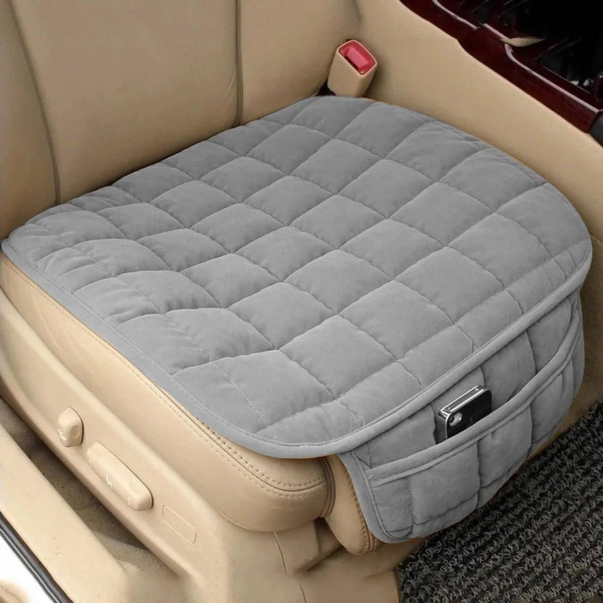 Comfortable Ultra-Soft Memory Foam Car Seat Cushion Cover with Non-Slip Grip and Storage Pouch Pack of 1