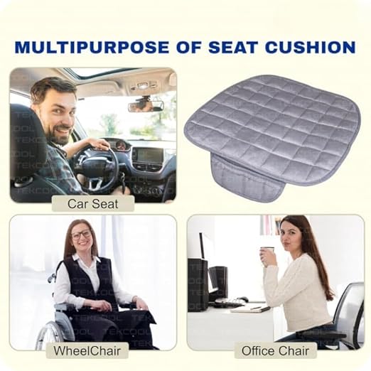 Comfortable Ultra-Soft Memory Foam Car Seat Cushion Cover with Non-Slip Grip and Storage Pouch Pack of 1