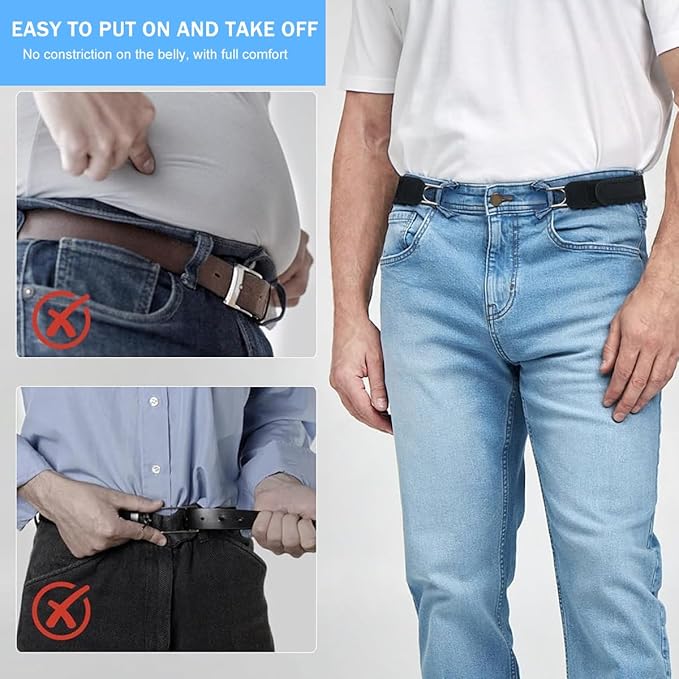 Buckleless Belt Hook Tactical Metal Hook Elastic Belt PACK OF 2