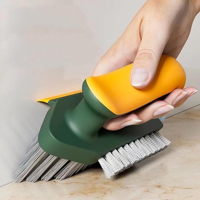 Grout Cleaner Brush 4 in 1 with Squeegee,Bathroom Cleaning Brushes PACK OF 1 (MULTICOLOR)