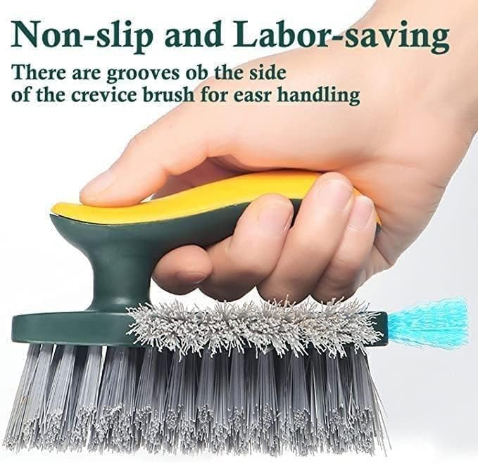 Grout Cleaner Brush 4 in 1 with Squeegee,Bathroom Cleaning Brushes PACK OF 1 (MULTICOLOR)