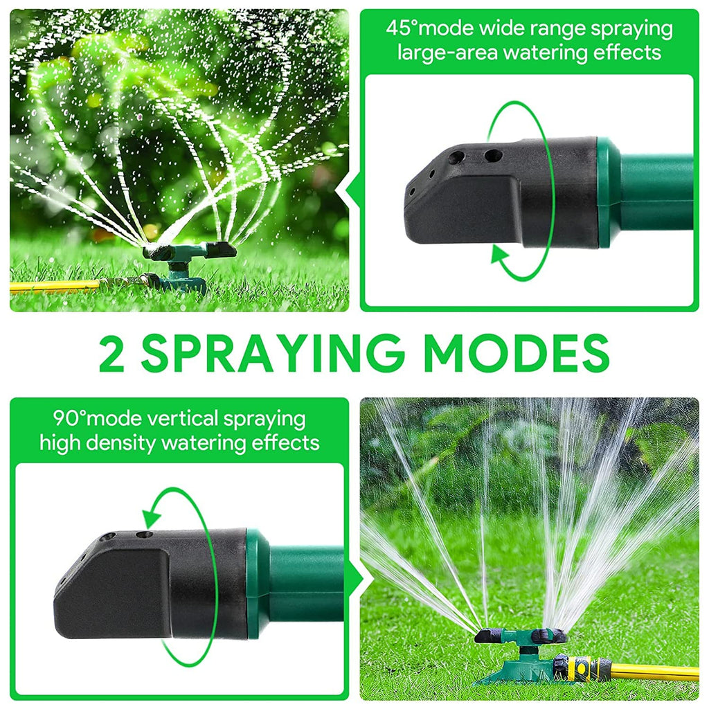 Automatic 360° Lawn Sprinkler 3 Arm 4 Nozzle for Watering Garden Plants/Pipe Hose Irrigation Yard Water Sprayer