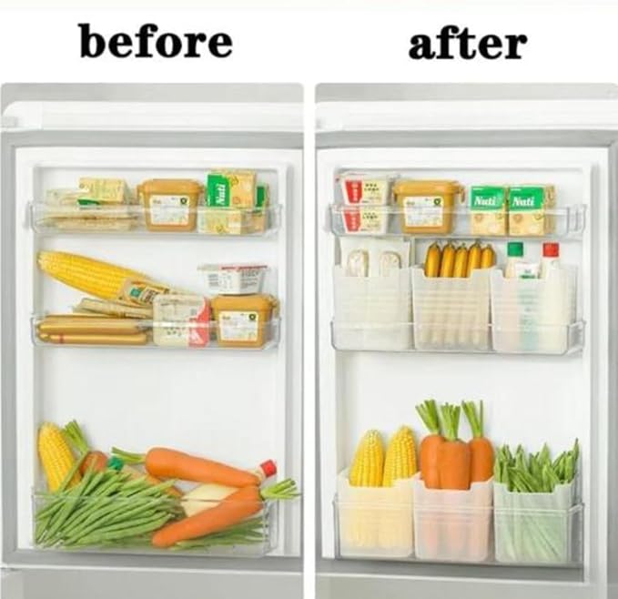 Refrigerator Storage Containers 3Pcs Set Transparent Fridge Organizer Boxes