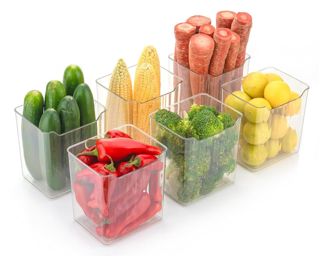 Refrigerator Storage Containers 3Pcs Set Transparent Fridge Organizer Boxes