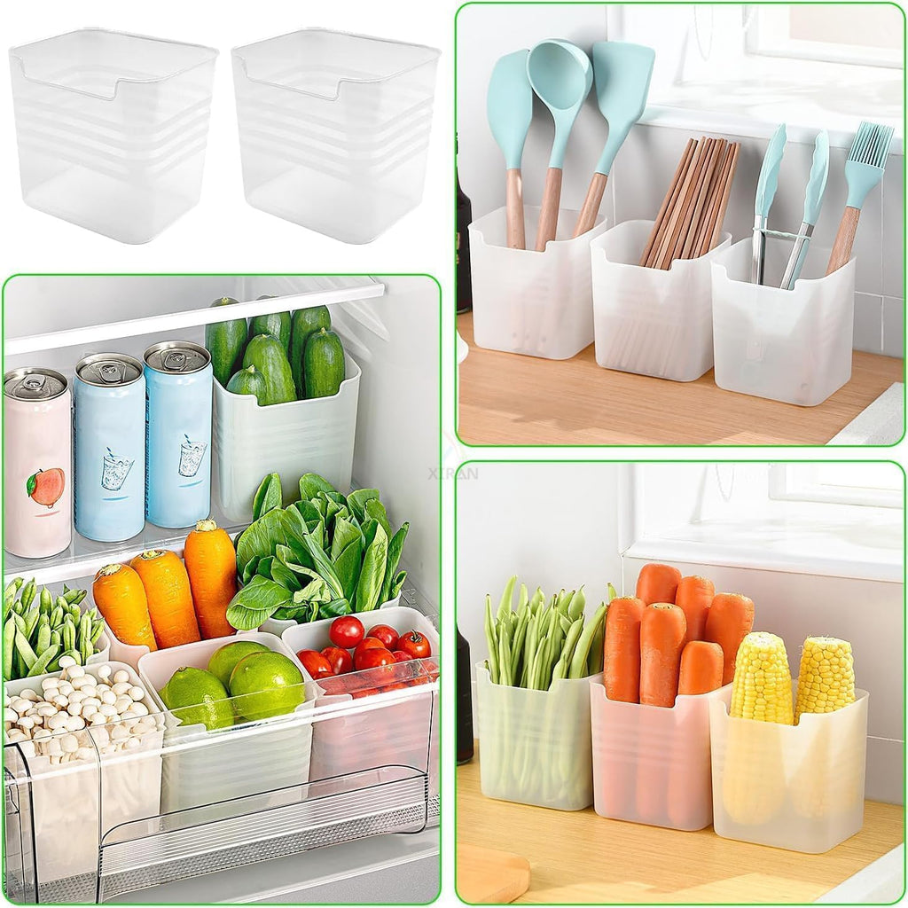 Refrigerator Storage Containers 3Pcs Set Transparent Fridge Organizer Boxes