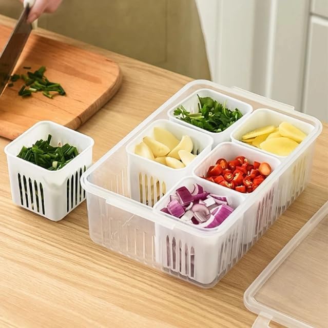 Fridge Organizers Storage Box Set-6 (Grid box khana-6)